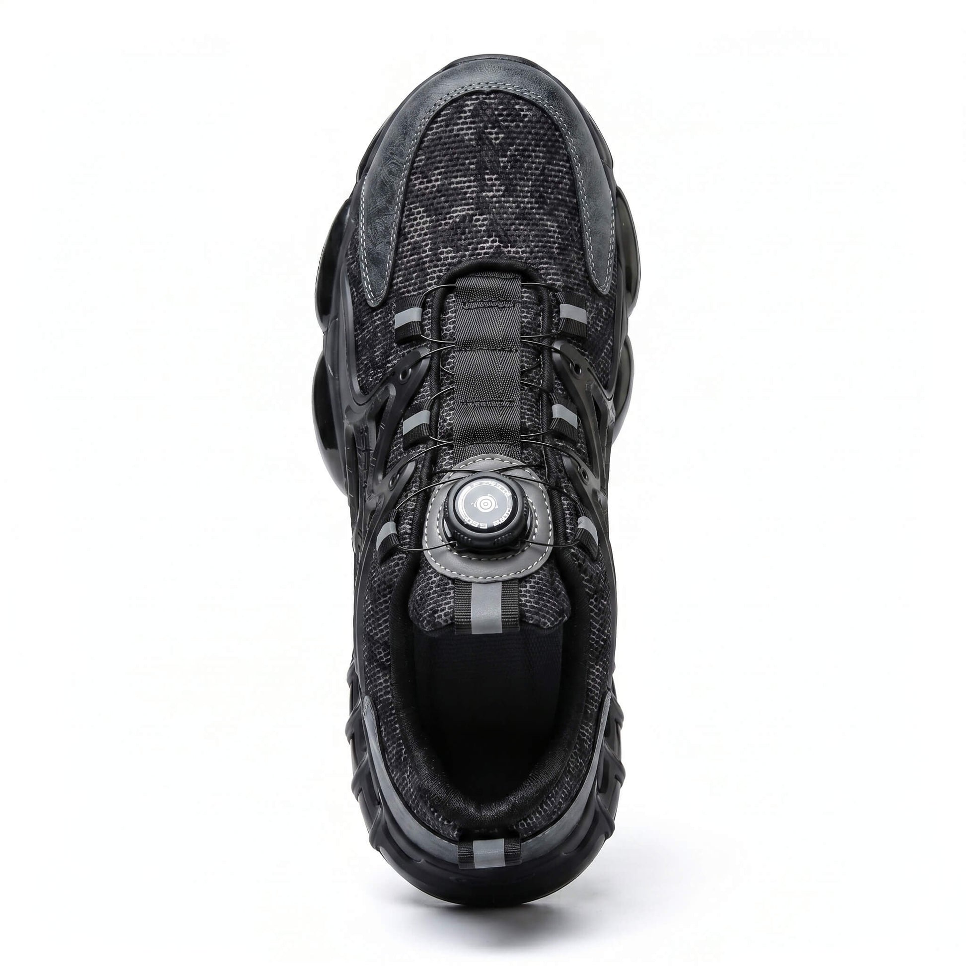 
STROVAK Core safety shoe top view showing full upper construction and tongue padding steel toe cap