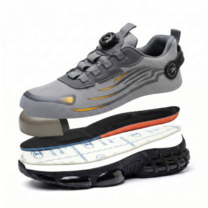 strovak flex grey steel safety shoe with a focus on sole 3d design on a white background