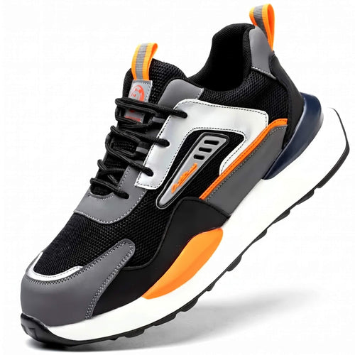 strovak pulse orange lightweight safety trainer side view