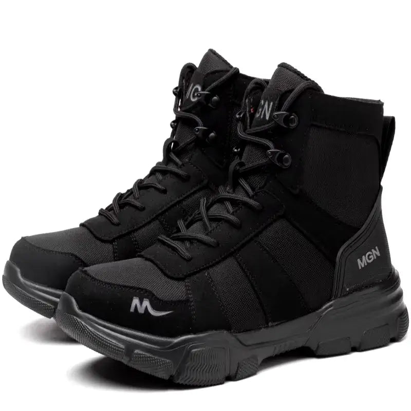 strovak anvil black safety boots steel toe cap background