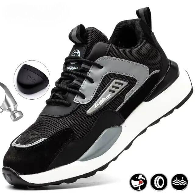 strovak pulse black safety shoes steel toe cap 