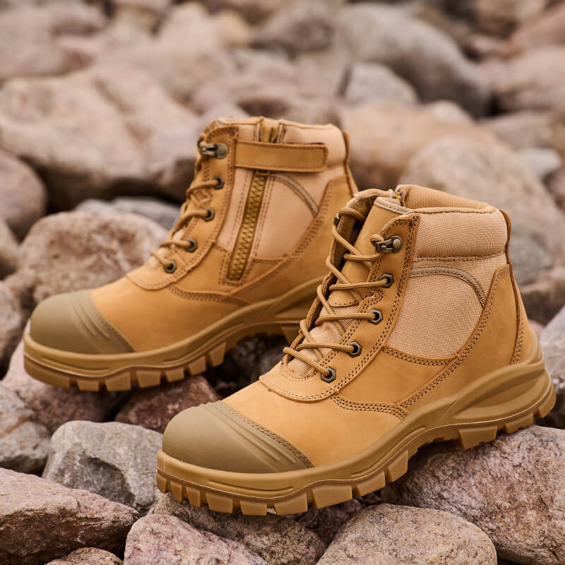 strovak titan safety boots on rock